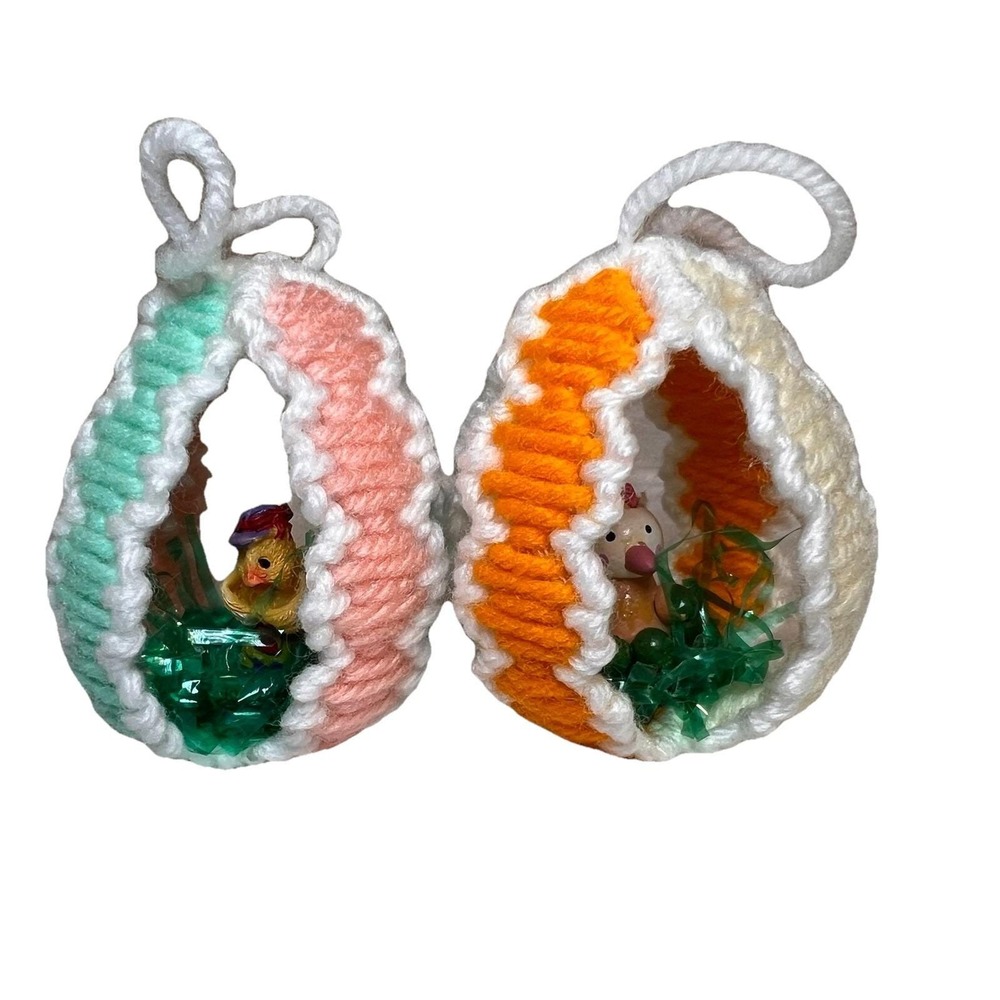 Vintage Egg Bird Nests Easter Decor Pair Of‎ 2 Chicks